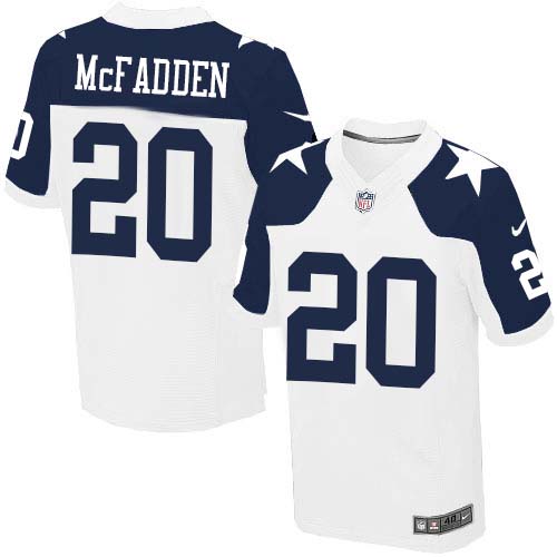 Men's Elite Darren McFadden Nike Jersey White Alternate - #20 Throwback NFL Dallas Cowboys
